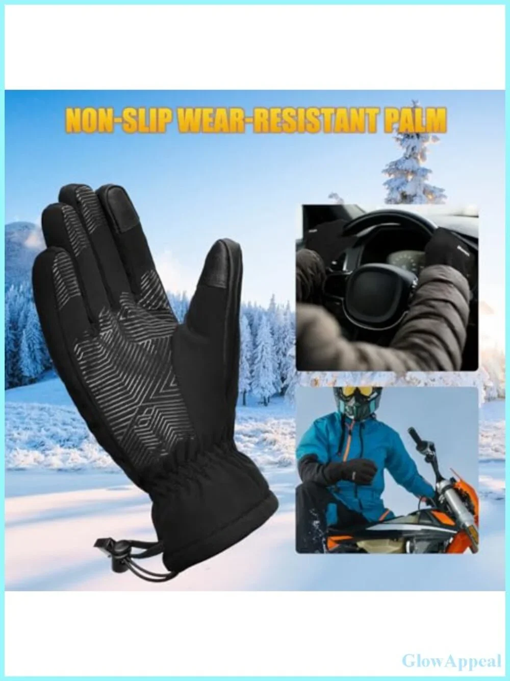 Waterproof Thermal Winter Gloves Touchscreen Anti-Slip for Skiing Hiking Driving